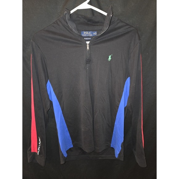 Polo Ralph Lauren Pima Soft Touch 1/4 Zip Color Block Pull Over Mens Medium NWOT - Picture 1 of 7